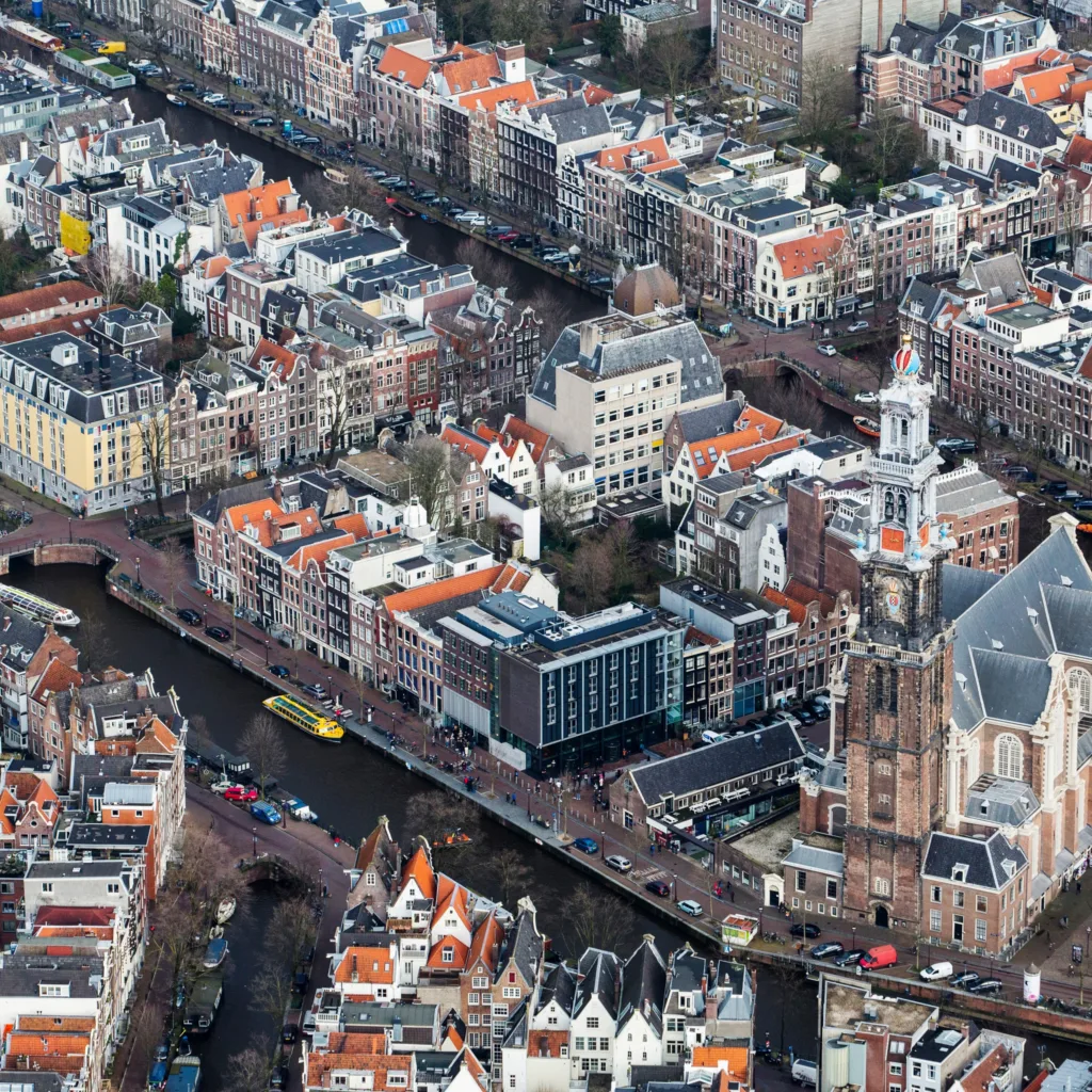 Amsterdam drone image canals